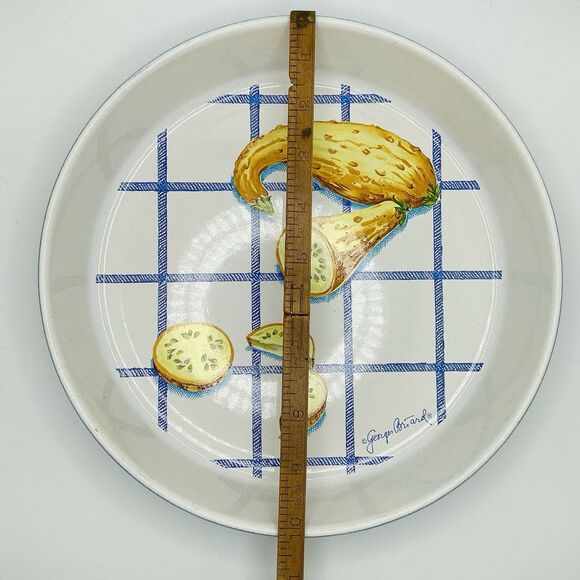 Vintage 70's Georges Briard Squash/Zucchini/Gourd Stoneware Baking Dish Blue - Picture 6 of 6